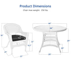 5-teiliges Esszimmer-Set aus weißem Kunstharzgeflecht