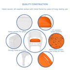 5-teiliges Esszimmer-Set aus weißem Kunstharzgeflecht