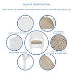 5-teiliges Esszimmer-Set aus weißem Kunstharzgeflecht