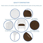 5-teiliges Esszimmer-Set aus weißem Kunstharzgeflecht