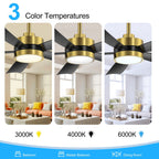 Breezary 65/52/42 5-Blatt-LED-Deckenventilator mit Beleuchtung und Fernbedienung