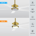 Breezary 65/52/42 5-Blatt-LED-Deckenventilator mit Beleuchtung und Fernbedienung