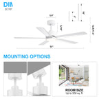 Breezary 65/52/42 5-Blatt-LED-Deckenventilator mit Beleuchtung und Fernbedienung