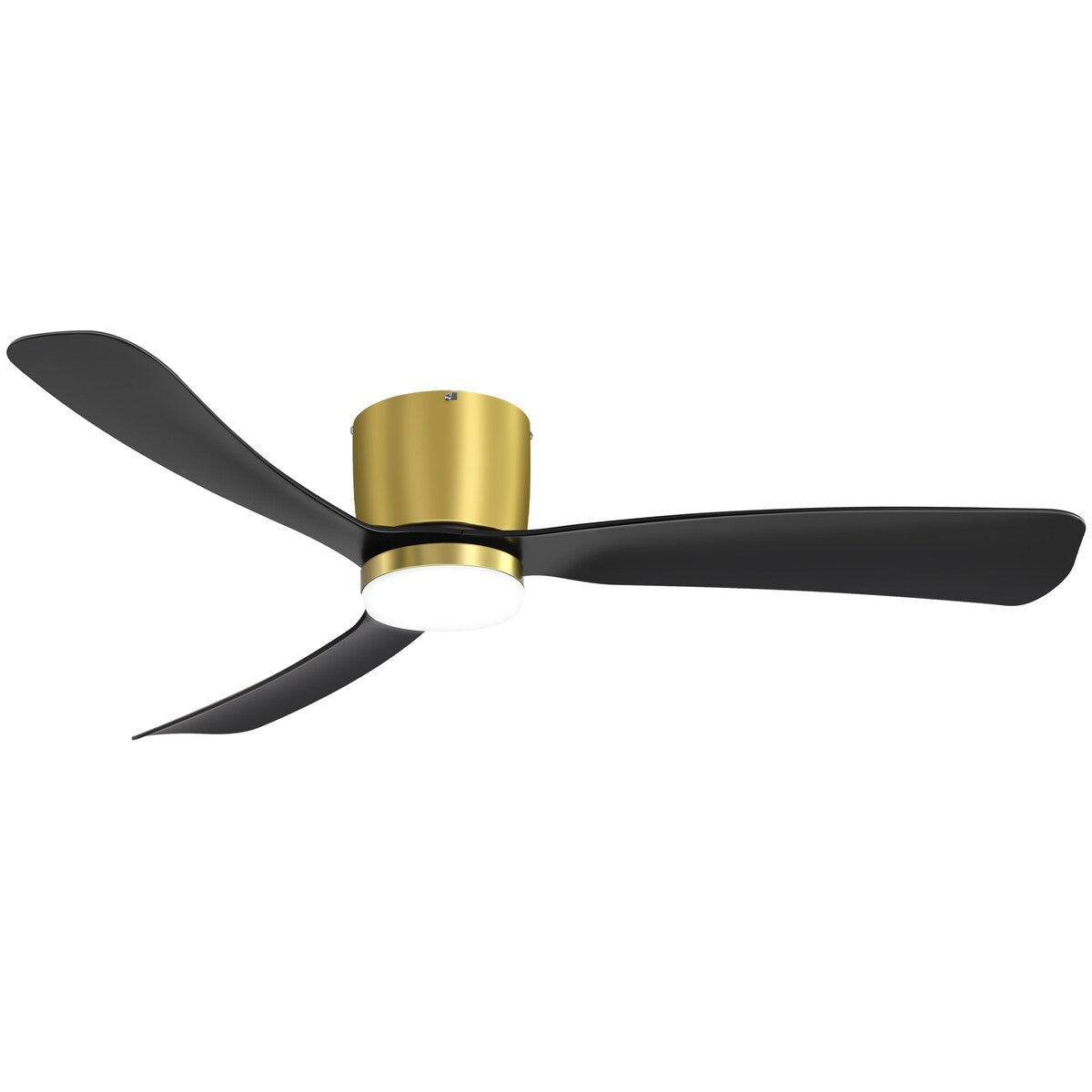 52 Zoll (132 cm) großer, schwarz/weißer LED-Deckenventilator mit Fernbedienung und Beleuchtung (3 Flügel)