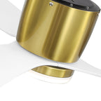 52 Zoll (132 cm) großer, schwarz/weißer LED-Deckenventilator mit Fernbedienung und Beleuchtung (3 Flügel)