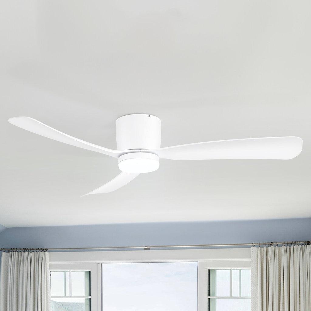 52 Zoll (132 cm) großer, schwarz/weißer LED-Deckenventilator mit Fernbedienung und Beleuchtung (3 Flügel)