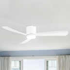 52 Zoll (132 cm) großer, schwarz/weißer LED-Deckenventilator mit Fernbedienung und Beleuchtung (3 Flügel)