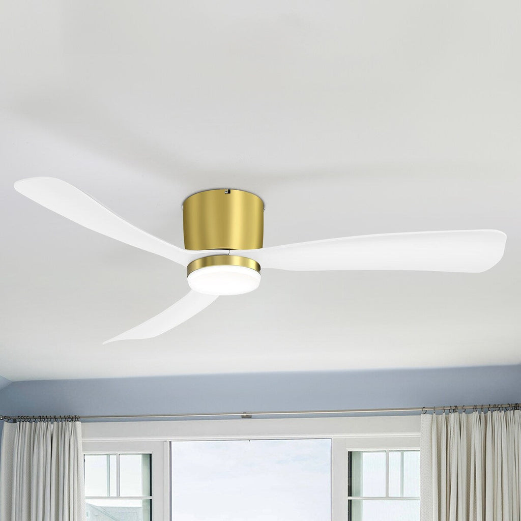 52 Zoll (132 cm) großer, schwarz/weißer LED-Deckenventilator mit Fernbedienung und Beleuchtung (3 Flügel)