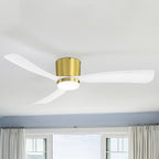 52 Zoll (132 cm) großer, schwarz/weißer LED-Deckenventilator mit Fernbedienung und Beleuchtung (3 Flügel)