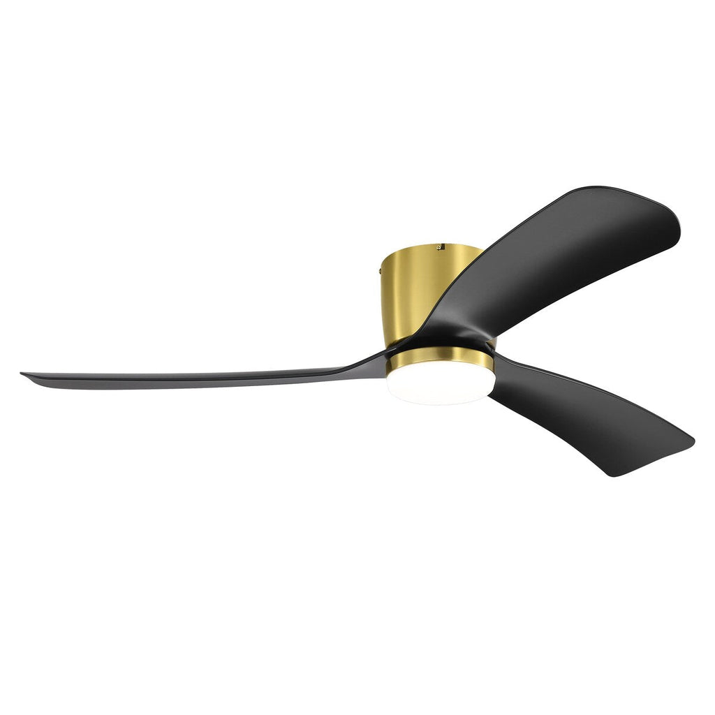 52 Zoll (132 cm) großer, schwarz/weißer LED-Deckenventilator mit Fernbedienung und Beleuchtung (3 Flügel)