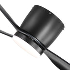 52 Zoll (132 cm) großer, schwarz/weißer LED-Deckenventilator mit Fernbedienung und Beleuchtung (3 Flügel)