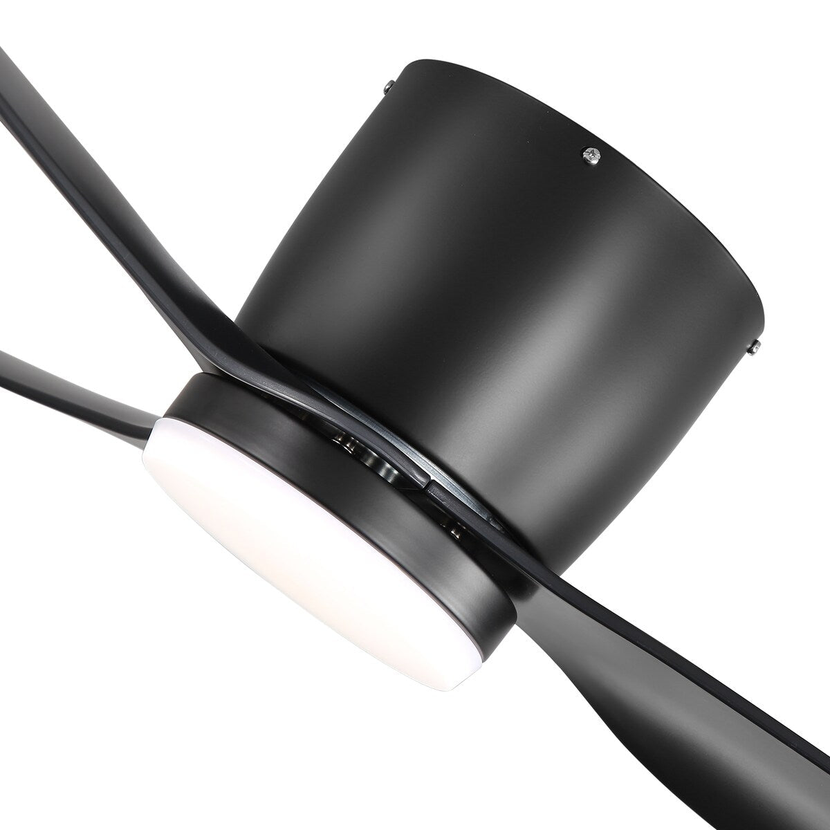 52 Zoll (132 cm) großer, schwarz/weißer LED-Deckenventilator mit Fernbedienung und Beleuchtung (3 Flügel)