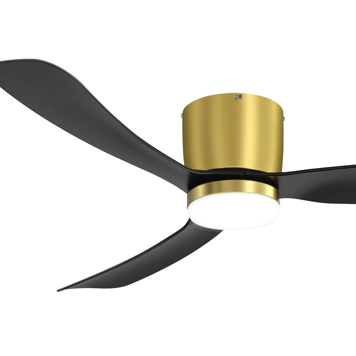 52 Zoll (132 cm) großer, schwarz/weißer LED-Deckenventilator mit Fernbedienung und Beleuchtung (3 Flügel)