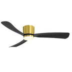 52 Zoll (132 cm) großer, schwarz/weißer LED-Deckenventilator mit Fernbedienung und Beleuchtung (3 Flügel)