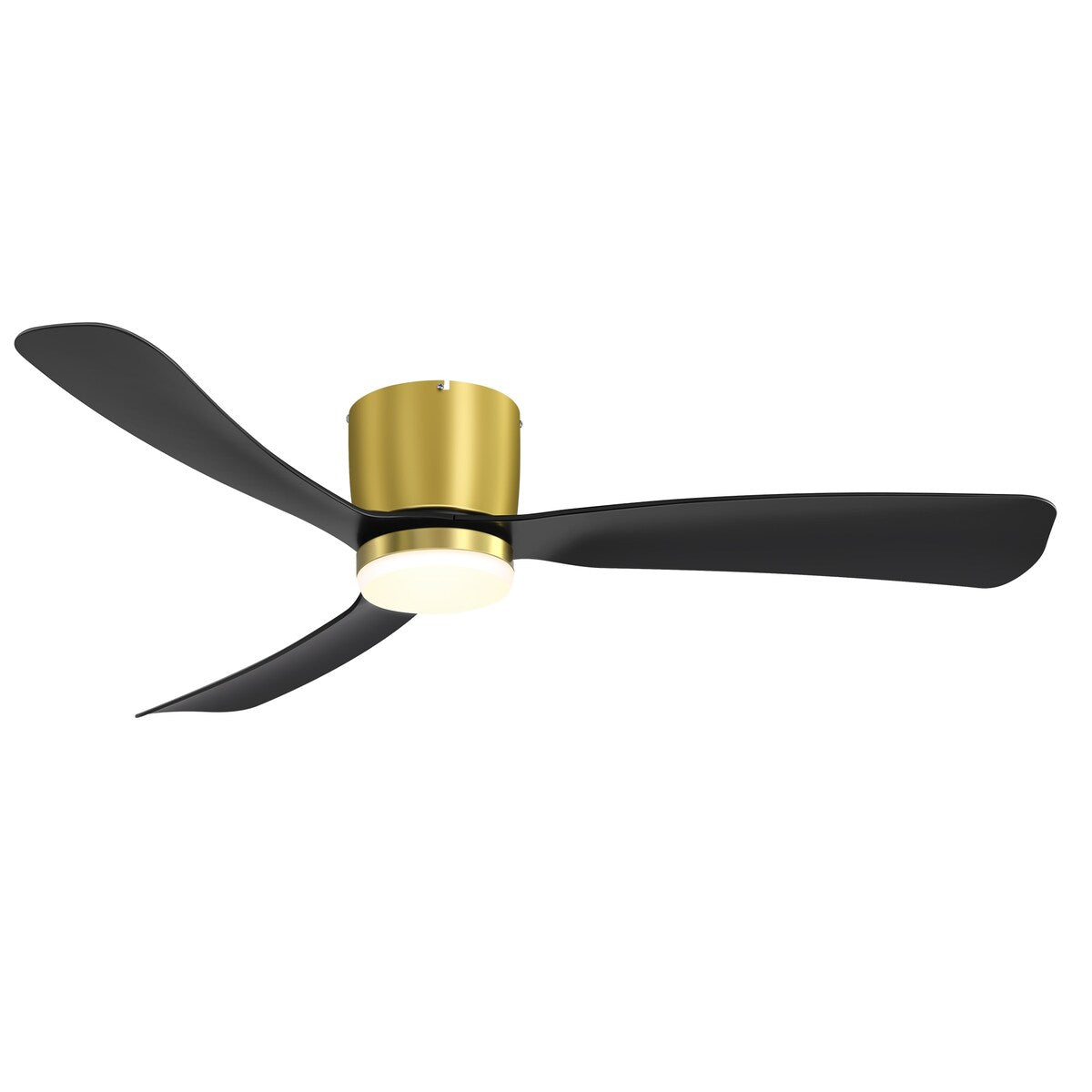 52 Zoll (132 cm) großer, schwarz/weißer LED-Deckenventilator mit Fernbedienung und Beleuchtung (3 Flügel)