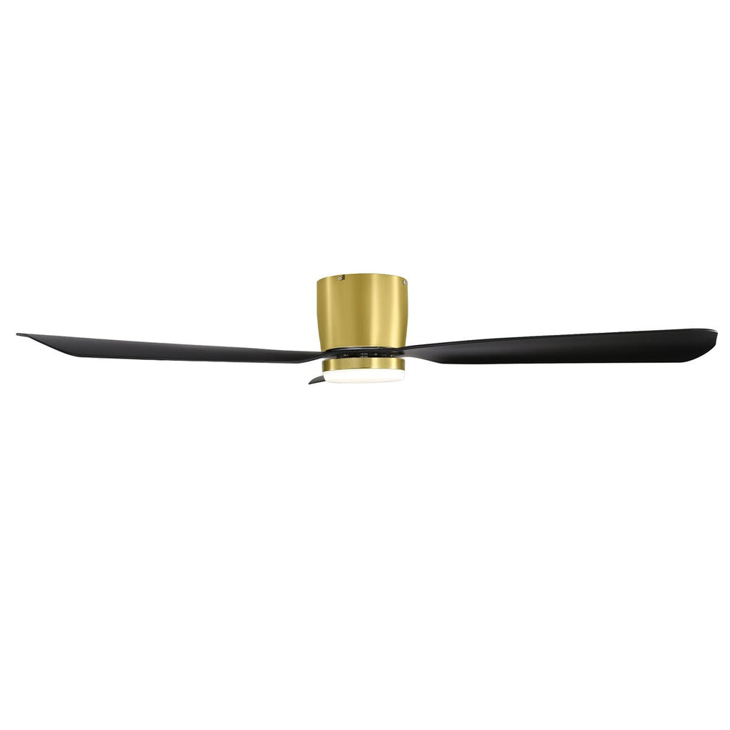 52 Zoll (132 cm) großer, schwarz/weißer LED-Deckenventilator mit Fernbedienung und Beleuchtung (3 Flügel)