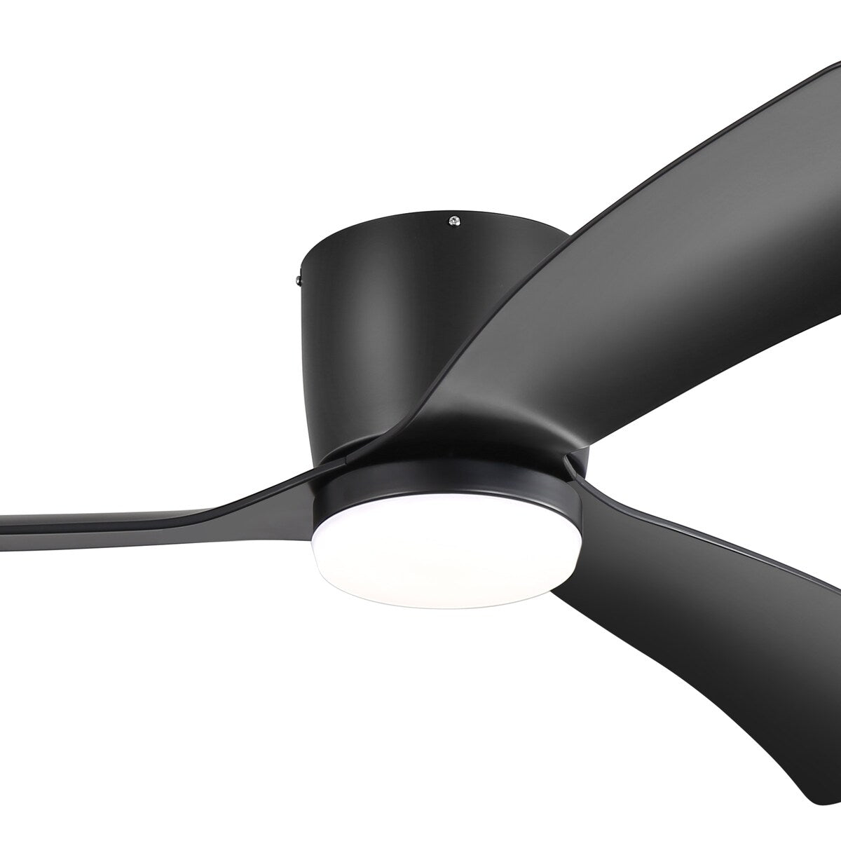 52 Zoll (132 cm) großer, schwarz/weißer LED-Deckenventilator mit Fernbedienung und Beleuchtung (3 Flügel)