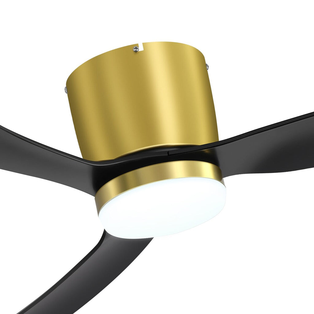 52 Zoll (132 cm) großer, schwarz/weißer LED-Deckenventilator mit Fernbedienung und Beleuchtung (3 Flügel)