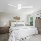 52 Zoll (132 cm) großer, schwarz/weißer LED-Deckenventilator mit Fernbedienung und Beleuchtung (3 Flügel)