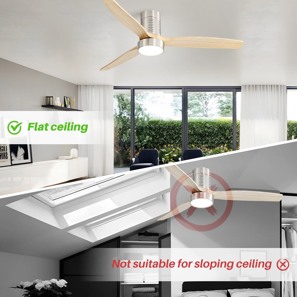 52-Zoll-Deckenventilator im Landhausstil mit Beleuchtung und Fernbedienung, reversibler Gleichstrommotor