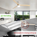 52-Zoll-Deckenventilator im Landhausstil mit Beleuchtung und Fernbedienung, reversibler Gleichstrommotor