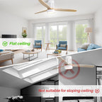 52-Zoll-Deckenventilator im Landhausstil mit Beleuchtung und Fernbedienung, reversibler Gleichstrommotor