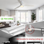 52-Zoll-Deckenventilator im Landhausstil mit Beleuchtung und Fernbedienung, reversibler Gleichstrommotor