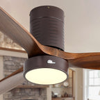 52-Zoll-Deckenventilator im Landhausstil mit Beleuchtung und Fernbedienung, reversibler Gleichstrommotor