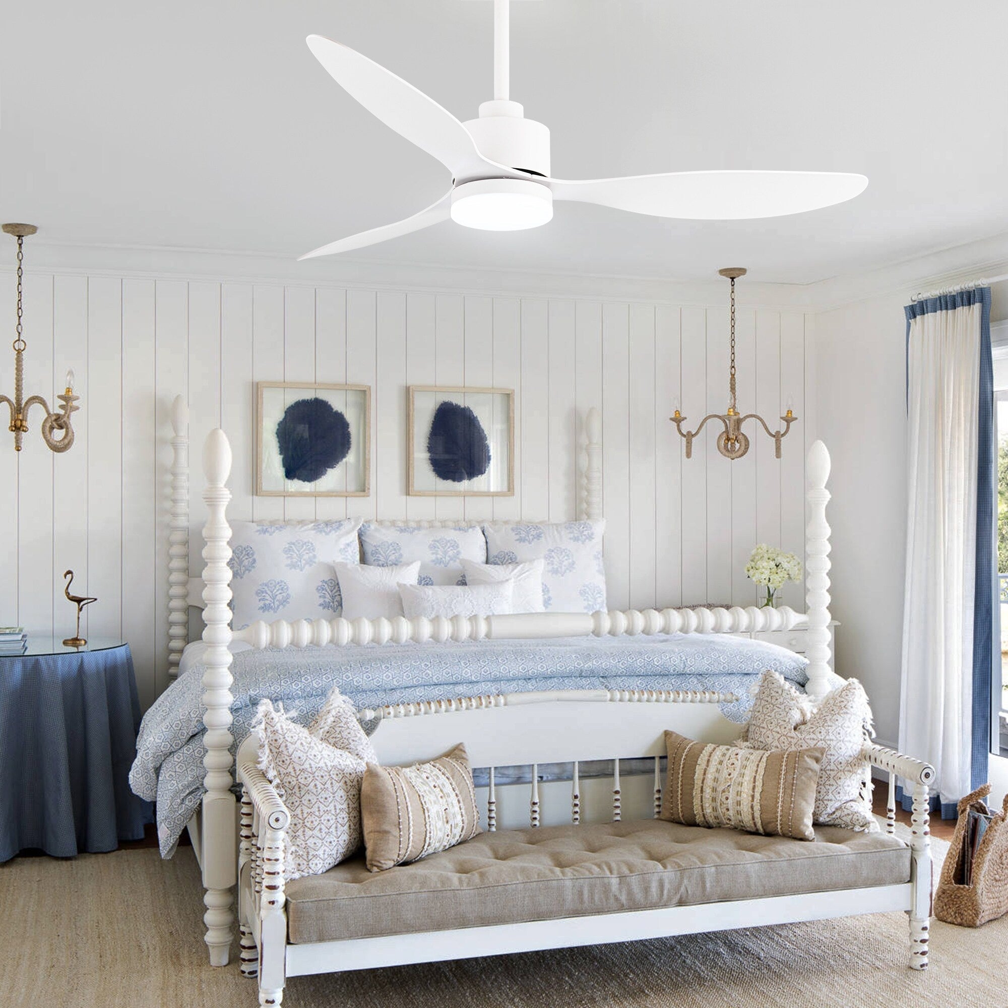 52-Zoll-LED-Deckenventilator mit Beleuchtung und Fernbedienung (3 Flügel)