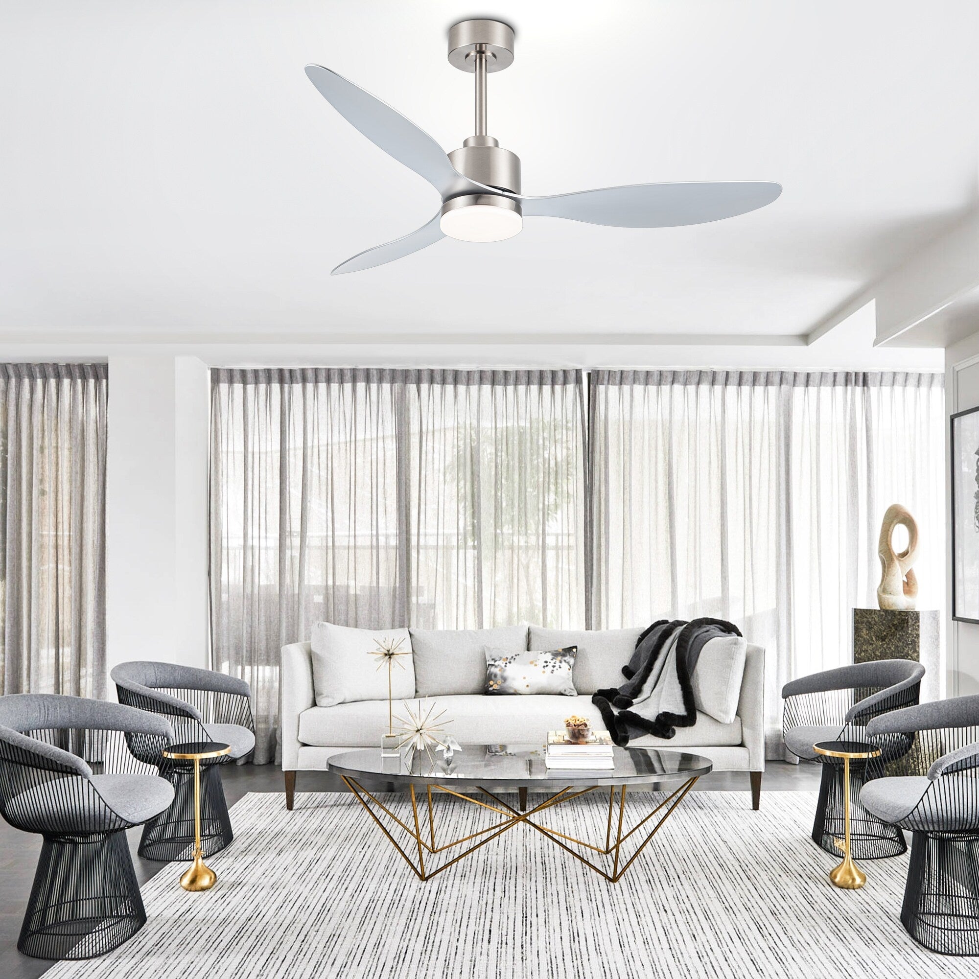 52-Zoll-LED-Deckenventilator mit Beleuchtung und Fernbedienung (3 Flügel)