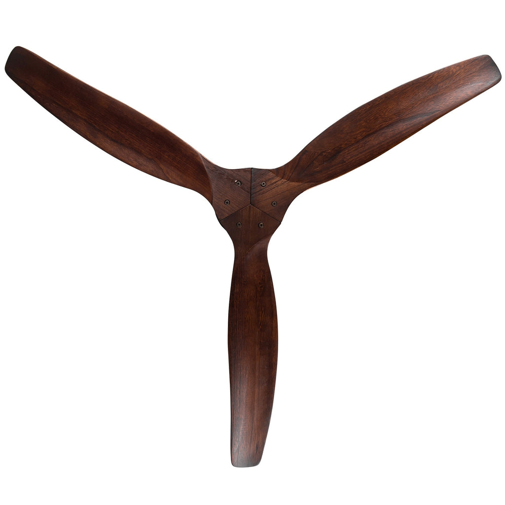 Moderner 52-Zoll-Deckenventilator aus Massivholz/ABS mit Fernbedienung (ohne Beleuchtung), 6 Windgeschwindigkeiten und umkehrbarer Luftstromrichtung