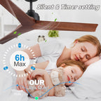 Moderner 52-Zoll-Deckenventilator aus Massivholz/ABS mit Fernbedienung (ohne Beleuchtung), 6 Windgeschwindigkeiten und umkehrbarer Luftstromrichtung