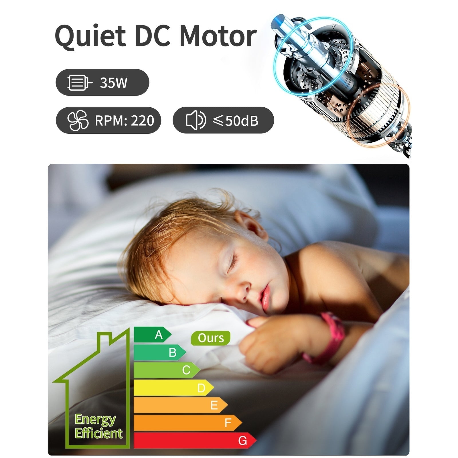 Moderner 52-Zoll-Deckenventilator aus Massivholz/ABS mit Fernbedienung (ohne Beleuchtung), 6 Windgeschwindigkeiten und umkehrbarer Luftstromrichtung