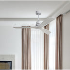 Moderner 52-Zoll-Deckenventilator aus Massivholz/ABS mit Fernbedienung (ohne Beleuchtung), 6 Windgeschwindigkeiten und umkehrbarer Luftstromrichtung