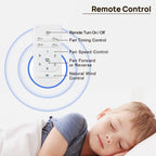 Moderner 52-Zoll-Deckenventilator aus Massivholz/ABS mit Fernbedienung (ohne Beleuchtung), 6 Windgeschwindigkeiten und umkehrbarer Luftstromrichtung