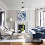 52 Moderner 4-flammiger Kristall-Deckenventilator mit Fernbedienung