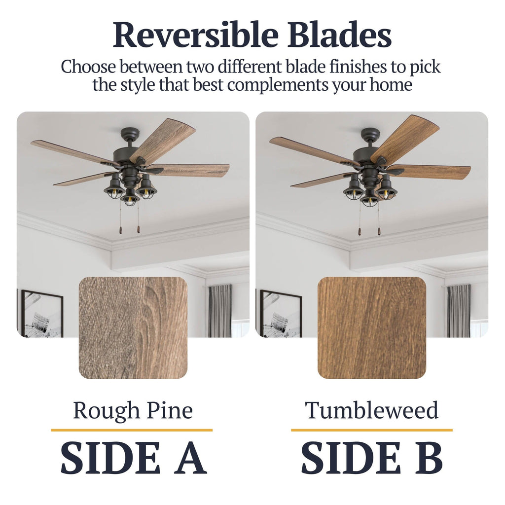 52 Prominence Home Sivan Bronze Farmhouse LED-Deckenventilator mit Licht und Fernbedienung