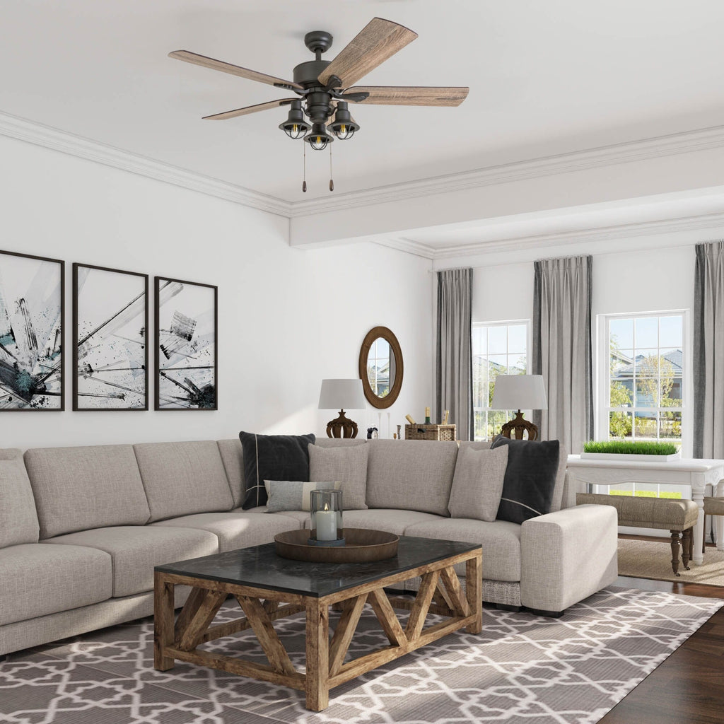 52 Prominence Home Sivan Bronze Farmhouse LED-Deckenventilator mit Licht und Fernbedienung