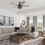 52 Prominence Home Sivan Bronze Farmhouse LED-Deckenventilator mit Licht und Fernbedienung