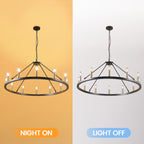 54-Zoll-Rundwagenrad-Kronleuchter mit 24 Leuchten