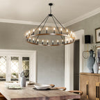 54-Zoll-Rundwagenrad-Kronleuchter mit 24 Leuchten