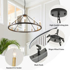 54-Zoll-Rundwagenrad-Kronleuchter mit 24 Leuchten