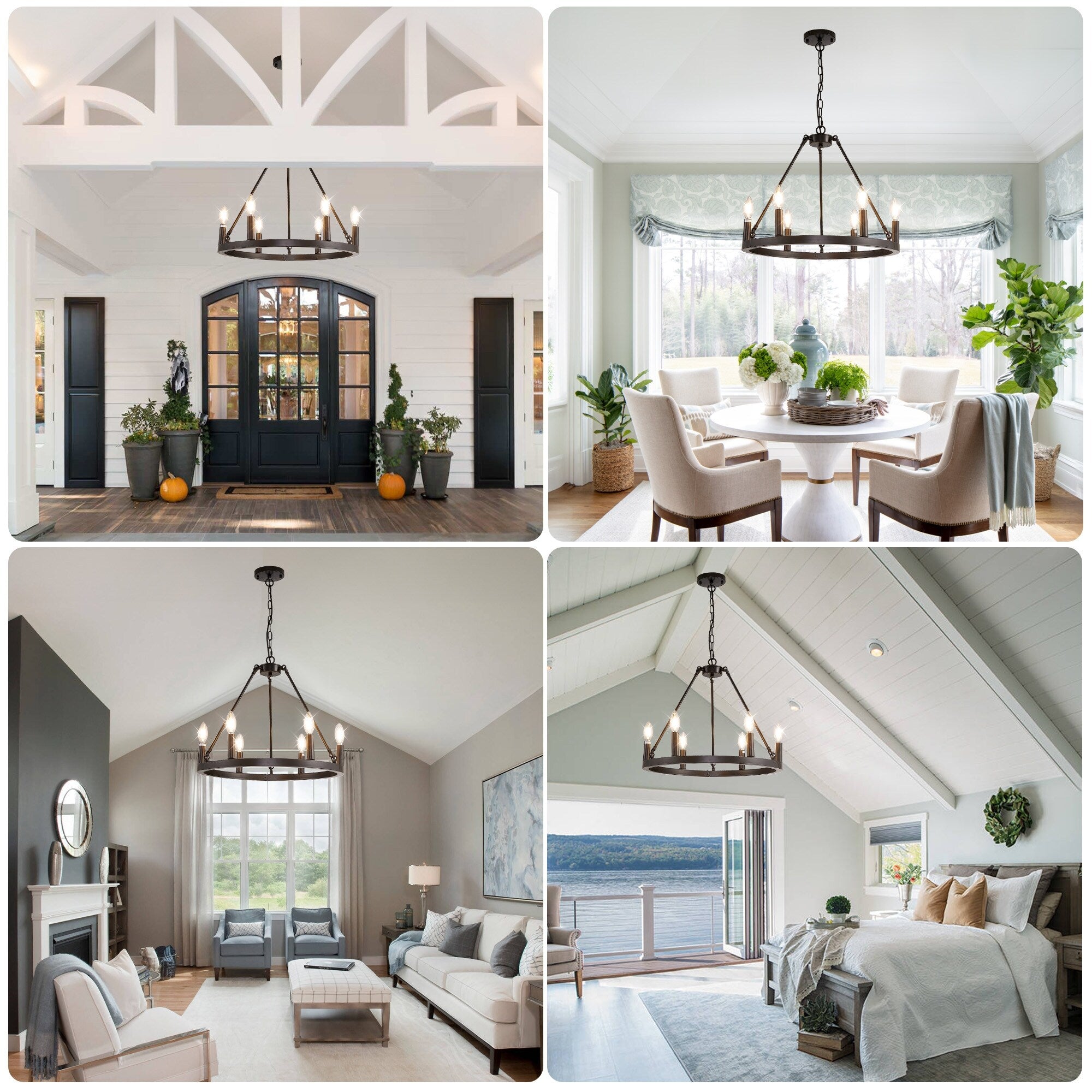 54-Zoll-Rundwagenrad-Kronleuchter mit 24 Leuchten