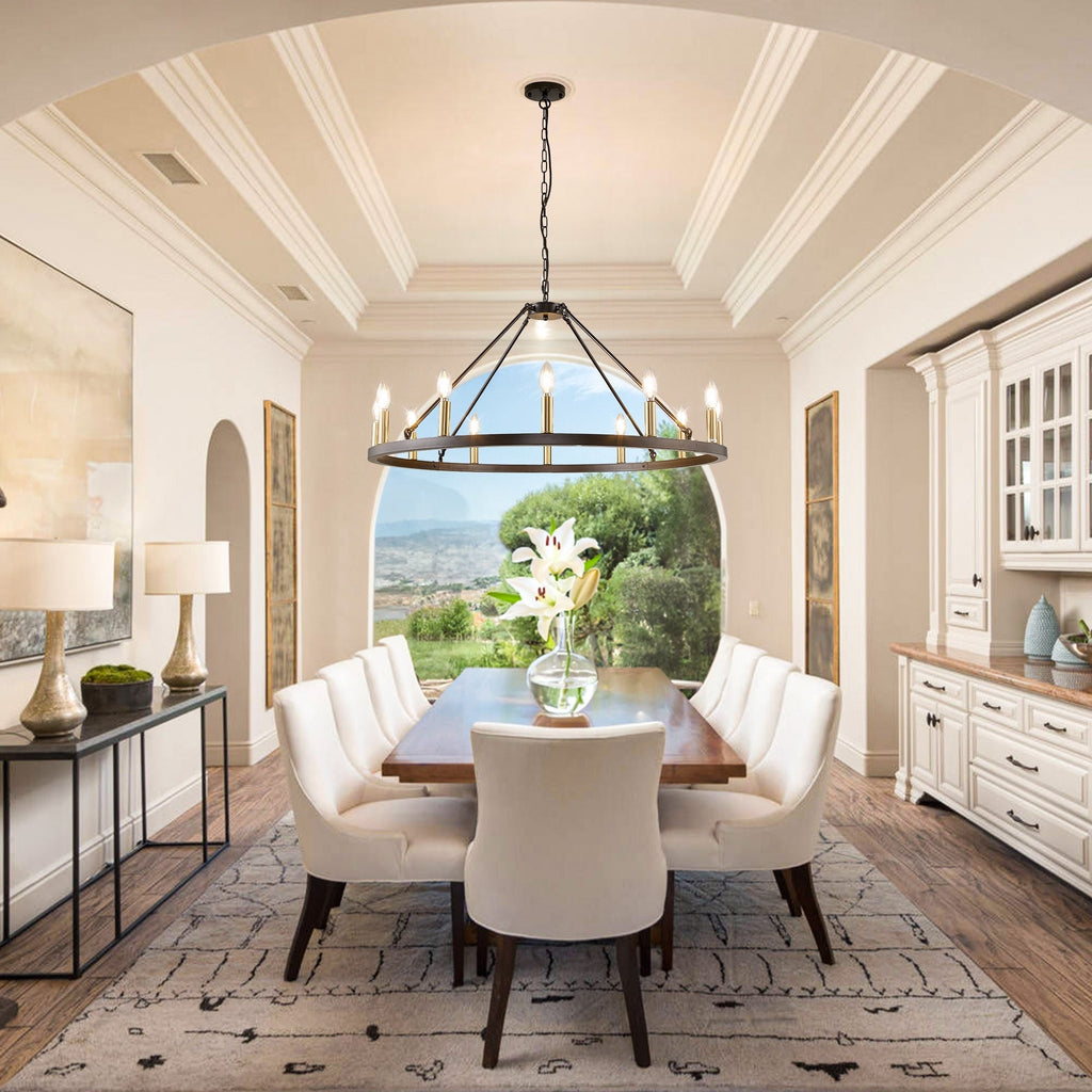 54-Zoll-Rundwagenrad-Kronleuchter mit 24 Leuchten