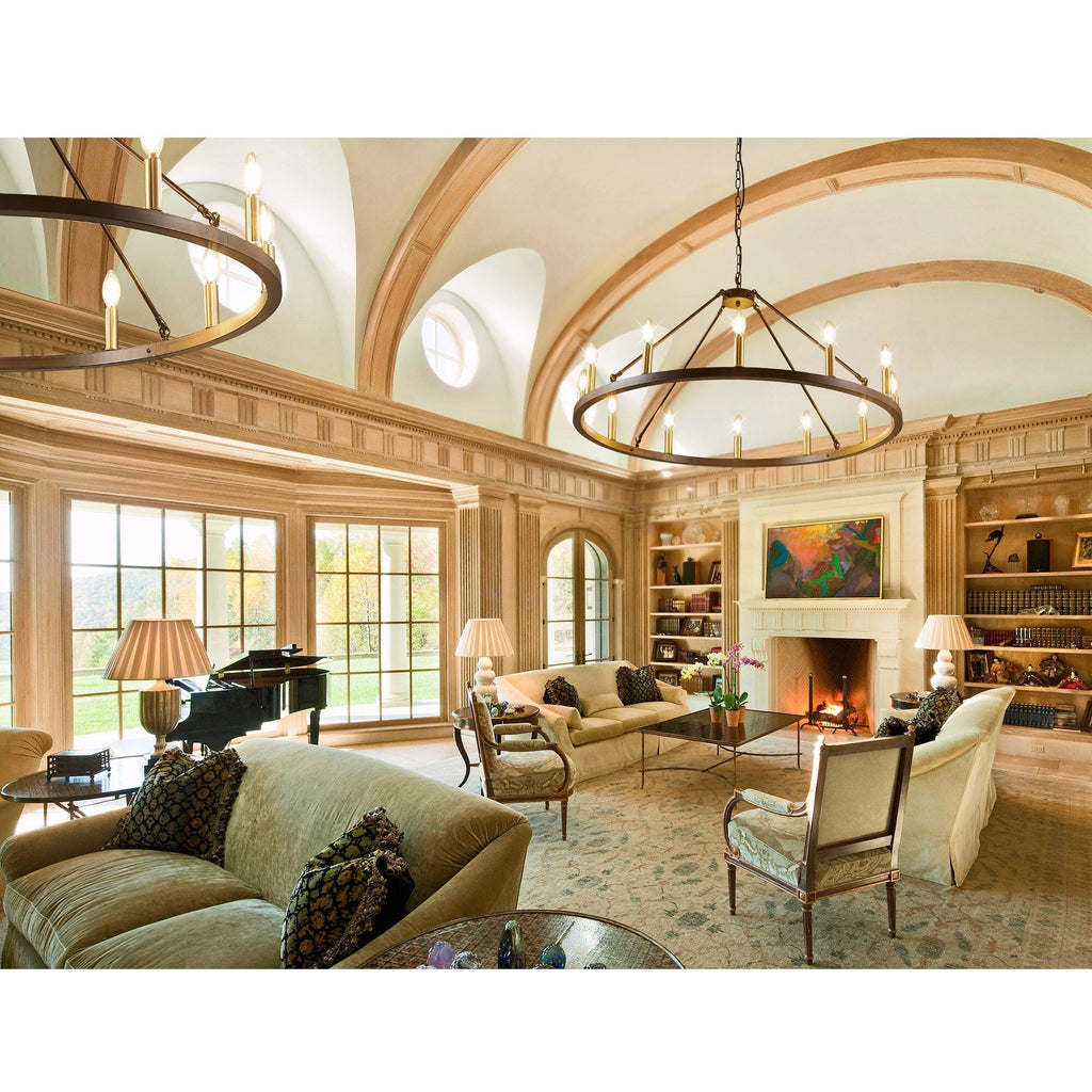 54-Zoll-Rundwagenrad-Kronleuchter mit 24 Leuchten