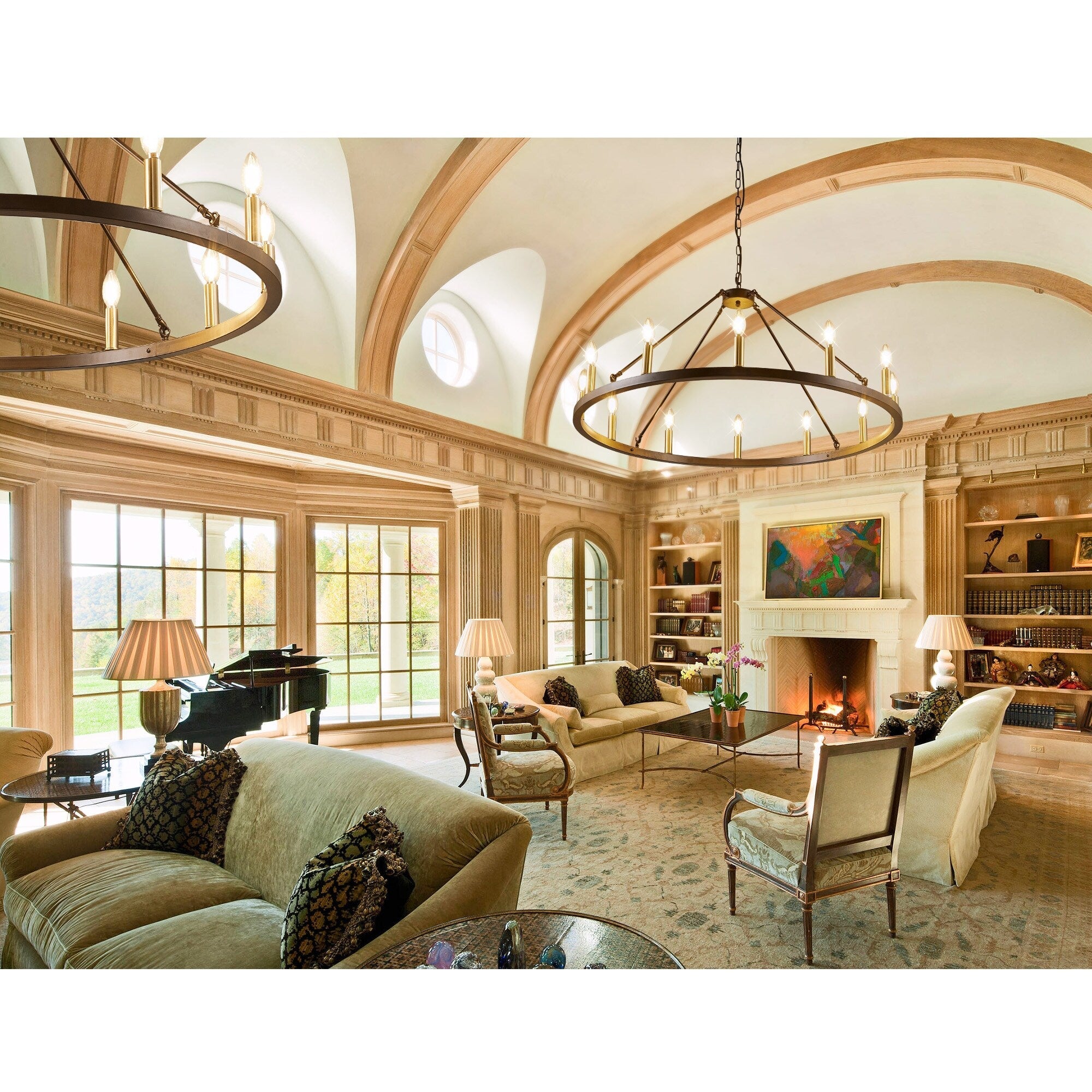 54-Zoll-Rundwagenrad-Kronleuchter mit 24 Leuchten