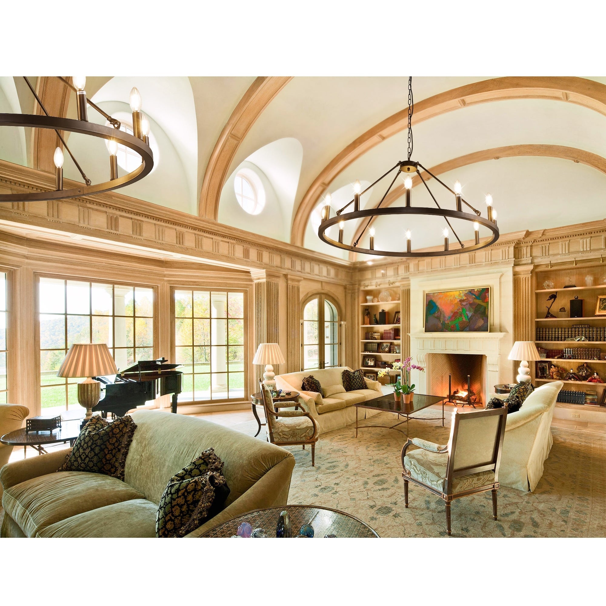 54-Zoll-Rundwagenrad-Kronleuchter mit 24 Leuchten