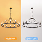 54-Zoll-Rundwagenrad-Kronleuchter mit 24 Leuchten