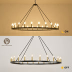 54-Zoll-Rundwagenrad-Kronleuchter mit 24 Leuchten