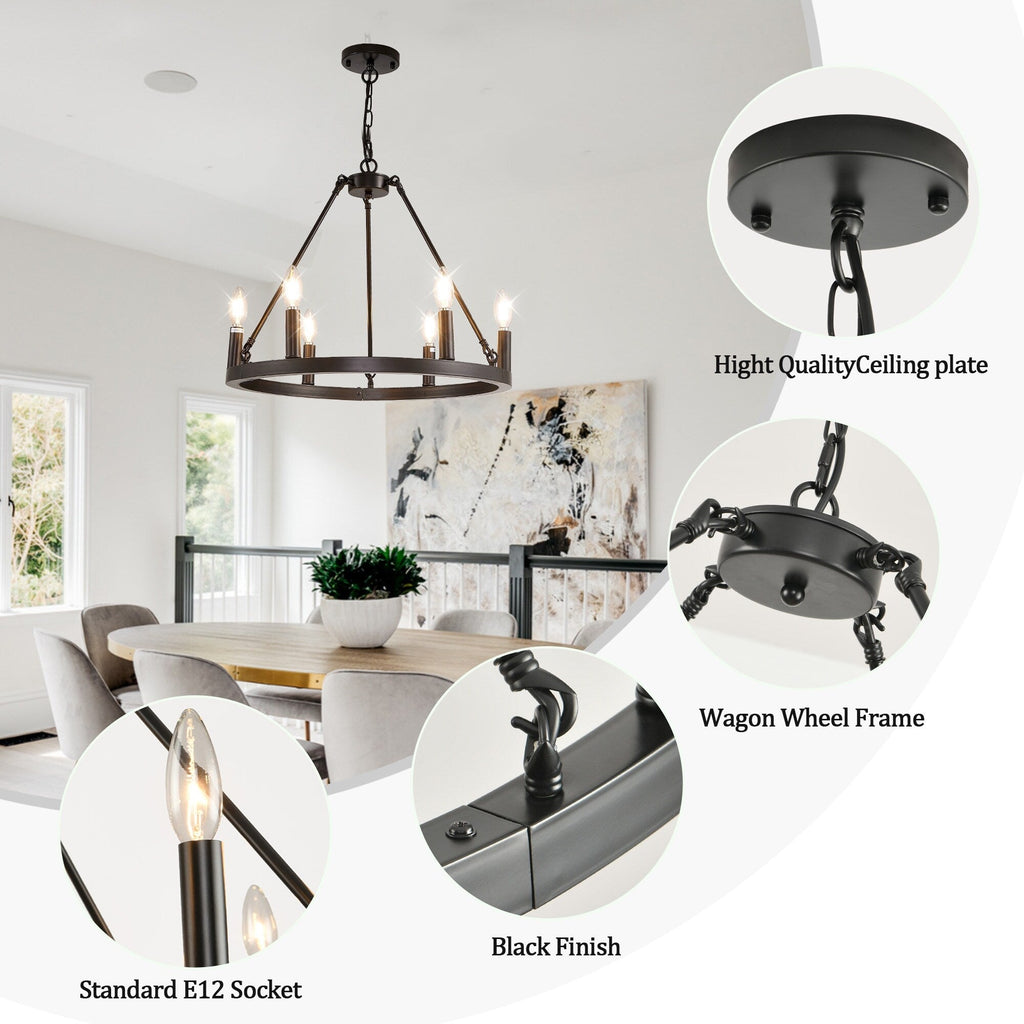 54-Zoll-Rundwagenrad-Kronleuchter mit 24 Leuchten